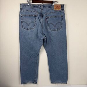 Levis 505 Regular Fit Jeans Mens 40x30 Medium Wash Blue Straight Leg Denim